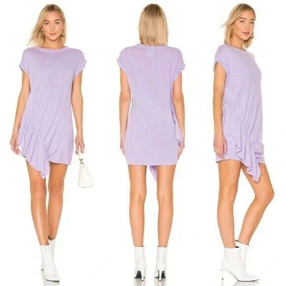 Current/Elliot Asymmetrical Ruffle Linen Blend Dress Size 6 - Picture 2 of 10